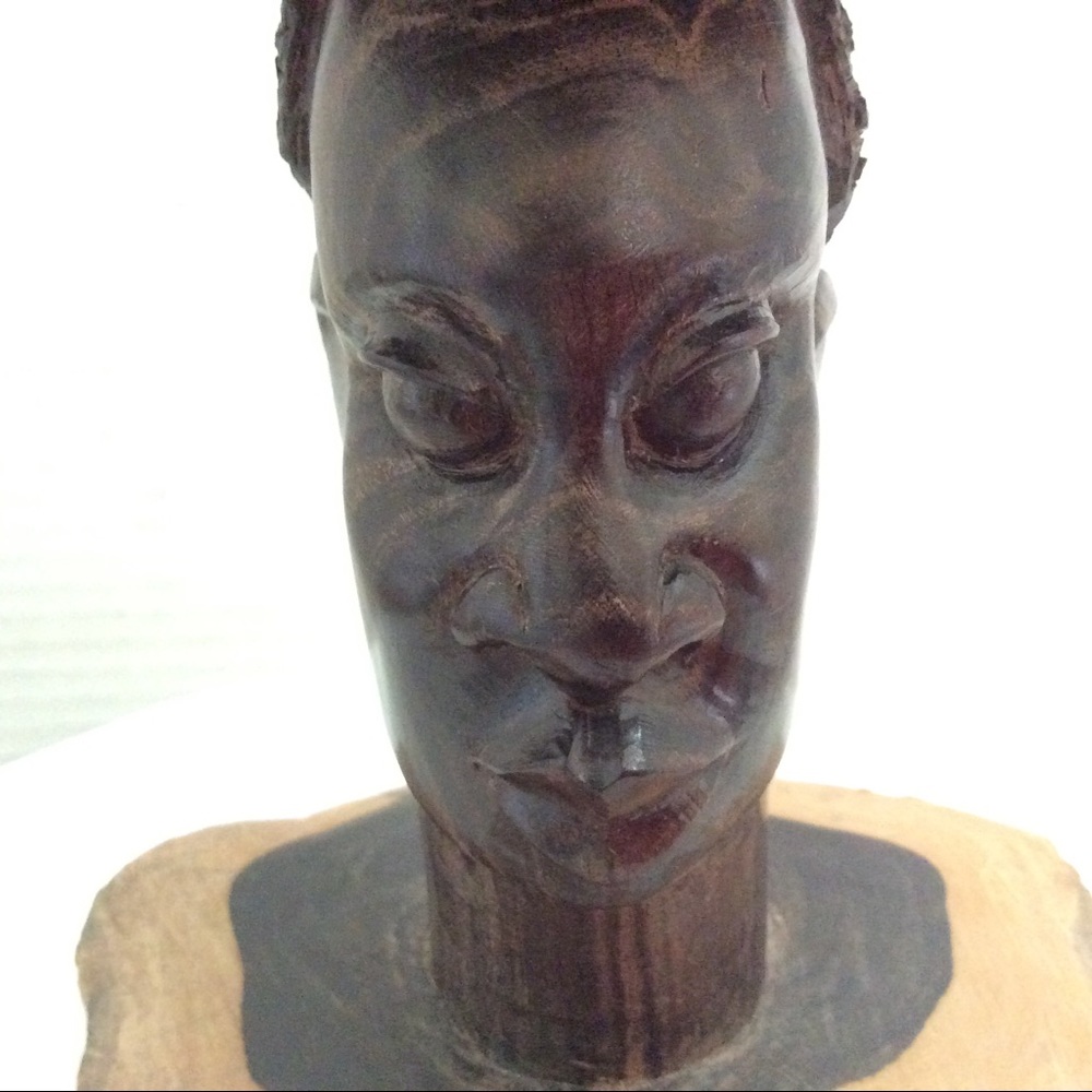 Vintage carved African Blackwood or Mpingo bust